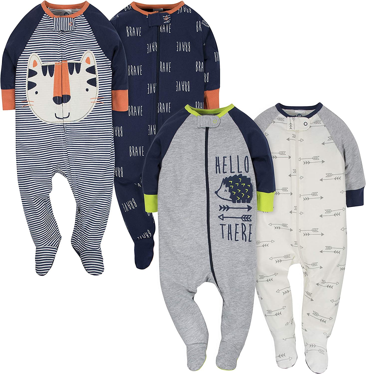 Gerber baby-boys 4 Pack Sleep 'N Play Footie - Image 1